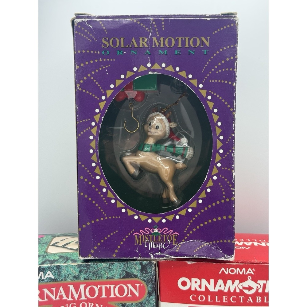 Lot of 3 Noma And Other Christmas Ornaments Vintage Spinning w/ Motors Boxes - Picture 2 of 7